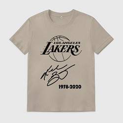 Футболка хлопковая мужская КОБИ БРАЙАНТ АВТОГРАФ, цвет: миндальный