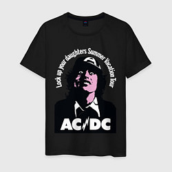 Футболка хлопковая мужская ACDC, цвет: черный