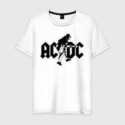 Футболка хлопковая мужская ACDC, цвет: белый