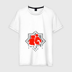 Футболка хлопковая мужская Akhmat Fight Club, цвет: белый