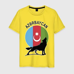 Футболка хлопковая мужская Азербайджан, цвет: желтый