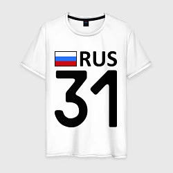 Футболка хлопковая мужская RUS 31, цвет: белый
