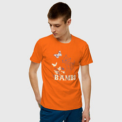 Футболка хлопковая мужская Bambi цвета оранжевый — фото 2