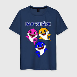 Футболка хлопковая мужская Baby Shark, цвет: тёмно-синий