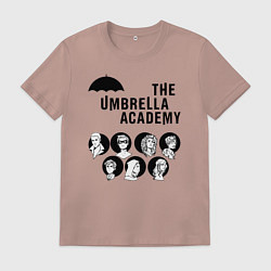Футболка хлопковая мужская АКАДЕМИЯ АМБРЕЛЛА, цвет: пыльно-розовый