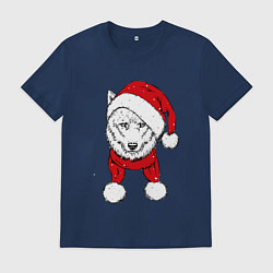 Футболка хлопковая мужская Wolf hipster, цвет: тёмно-синий