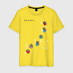 Футболка хлопковая мужская Friends Подарки на веревочке, цвет: желтый