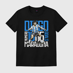 Футболка хлопковая мужская 10 Diego Maradona, цвет: черный