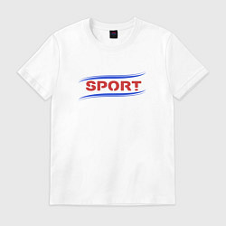 Футболка хлопковая мужская Sport, цвет: белый