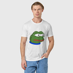 Футболка хлопковая мужская Pepe MonkaS, цвет: белый — фото 2