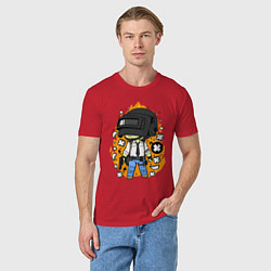 Футболка хлопковая мужская PUBG, цвет: красный — фото 2