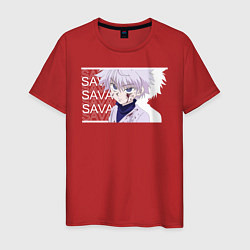 Футболка хлопковая мужская SAVAGE Killua Zoldyck, цвет: красный