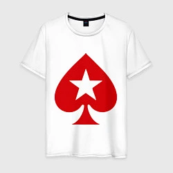 Футболка хлопковая мужская Покер Пики Poker Stars, цвет: белый