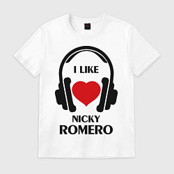 Футболка хлопковая мужская I like Nicky Romero, цвет: белый
