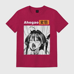 Футболка хлопковая мужская Ahegao, цвет: маджента