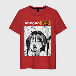 Футболка хлопковая мужская Ahegao, цвет: красный