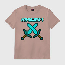 Футболка хлопковая мужская Minecraft, цвет: пыльно-розовый