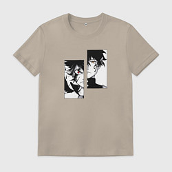 Футболка хлопковая мужская Черный клевер, цвет: миндальный