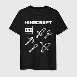 Футболка хлопковая мужская Minecraft, цвет: черный