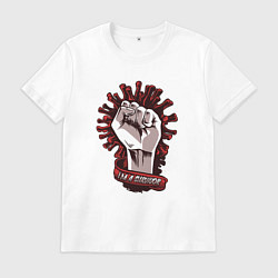 Футболка хлопковая мужская Coronavirus Survivor, цвет: белый