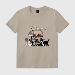 Футболка хлопковая мужская One Punch Man, цвет: миндальный