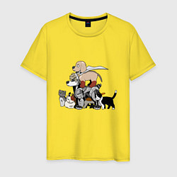 Футболка хлопковая мужская One Punch Man, цвет: желтый