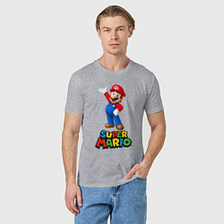 Футболка хлопковая мужская Super Mario, цвет: меланж — фото 2