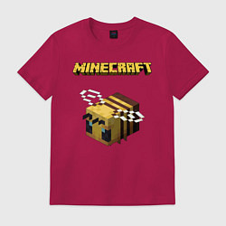 Футболка хлопковая мужская Minecraft, цвет: маджента