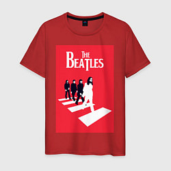 Футболка хлопковая мужская The Beatles, цвет: красный