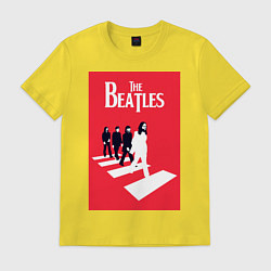 Футболка хлопковая мужская The Beatles, цвет: желтый
