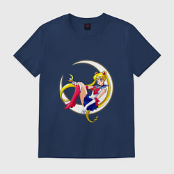 Футболка хлопковая мужская Sailor Moon, цвет: тёмно-синий