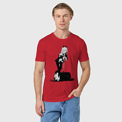Футболка хлопковая мужская Человек бензопила Пауэр, цвет: красный — фото 2