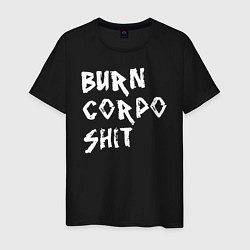 Футболка хлопковая мужская BURN CORPO SHIT, цвет: черный