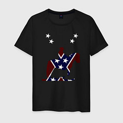 Футболка хлопковая мужская Конфедерация Америки, цвет: черный