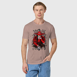 Футболка хлопковая мужская Hellsing Хеллсинг, цвет: пыльно-розовый — фото 2