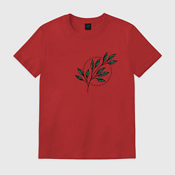 Футболка хлопковая мужская Leaves, цвет: красный