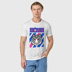 Футболка хлопковая мужская Roar Tiger, цвет: белый — фото 2