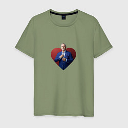 Футболка хлопковая мужская Сердце Меладзе, цвет: авокадо