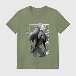 Футболка хлопковая мужская Евангелион, цвет: авокадо