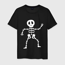 Футболка хлопковая мужская Мультяшный скелет, цвет: черный