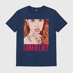Футболка хлопковая мужская LANA DEL REY, цвет: тёмно-синий