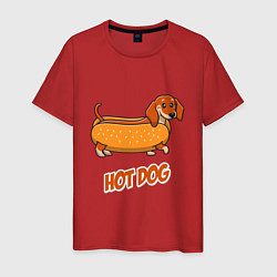Футболка хлопковая мужская Hot Dog, цвет: красный