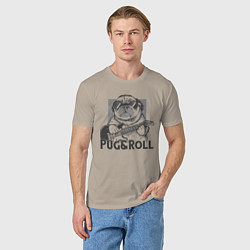 Футболка хлопковая мужская Pug & Roll, цвет: миндальный — фото 2