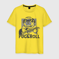 Футболка хлопковая мужская Pug & Roll, цвет: желтый