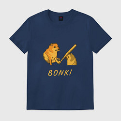 Футболка хлопковая мужская Doge Bonk go to horny jail, цвет: тёмно-синий