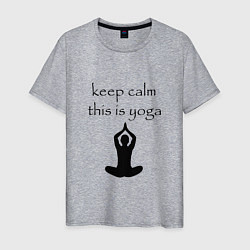 Футболка хлопковая мужская Keep calm this is yoga, цвет: меланж