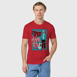 Футболка хлопковая мужская Radiohead Art 02, цвет: красный — фото 2