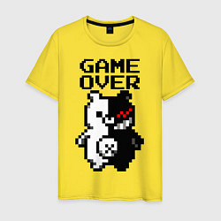 Футболка хлопковая мужская MONOKUMA GAME OVER, цвет: желтый