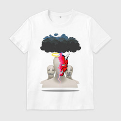 Футболка хлопковая мужская Ангелы и Демоны, цвет: белый