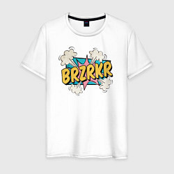 Футболка хлопковая мужская Brzrkr Берсерк, цвет: белый